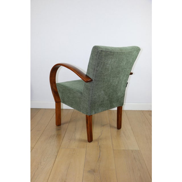 1960s Vintage Art Deco Loft Armchair in Olive Green, 1960 For Sale - Image 5 of 11