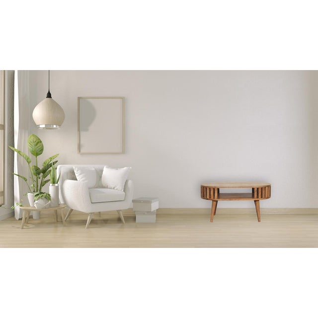 Japanese Light Oak-Finish Mango Wood Japanese-Inspired Coffee Table For Sale - Image 3 of 8