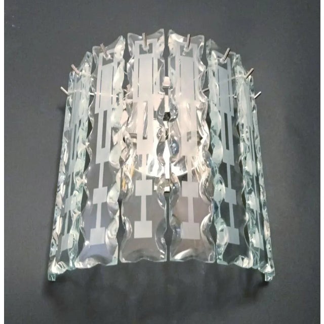 1960s Mid 20th Century Beveled Sconces by Cristal Arte - a Pair For Sale - Image 5 of 11