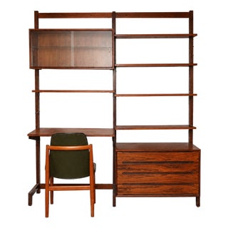1950s Danish Modern Rosewood Modular Wall Unit / Desk / Display Cabinet For Sale