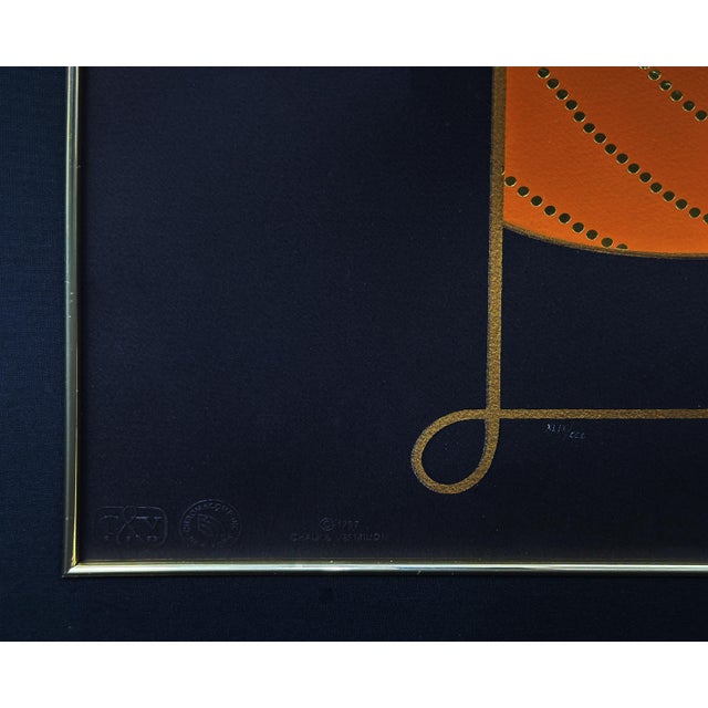 Art Deco Erté, Hindu Princess (Large Hand Signed Foil Stamped Embossed Serigraph), 1987 For Sale - Image 3 of 3