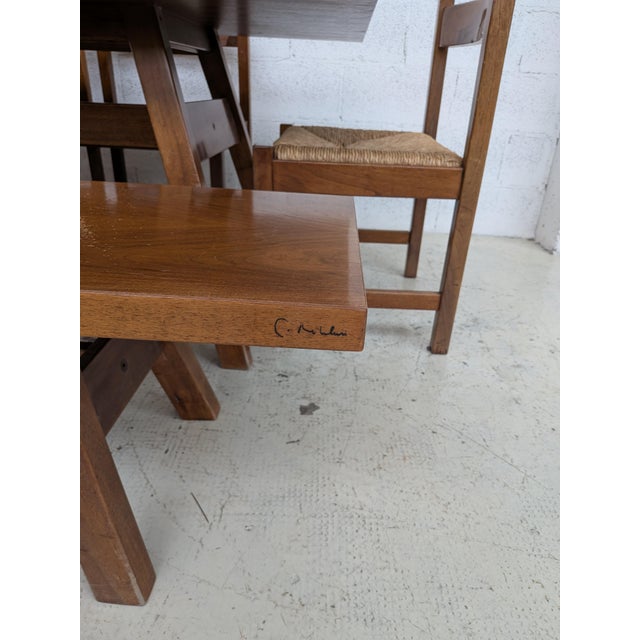 Mid-Century Modern Walnut Torbecchia Dining Table and Chairs by Giovanni Michelucci for Poltronova, 1960s, Set of 6 For Sale - Image 3 of 11