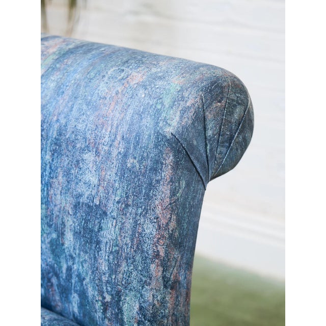 Blue Mid 20th Century Styled After Karl Springer Post Modern Chair For Sale - Image 8 of 9
