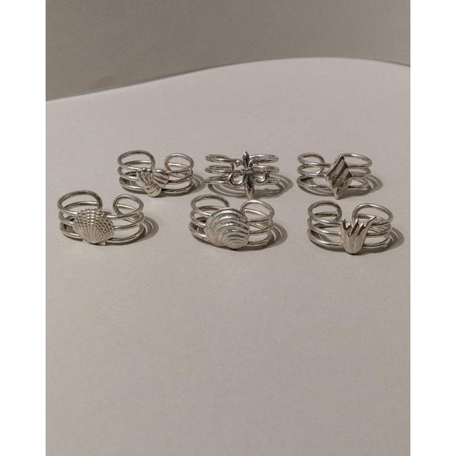 Silver Vintage Napkin Rings, 1960s, Set of 6 For Sale - Image 8 of 11