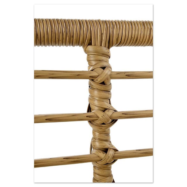 Vintage Faux Rattan Garden Bench For Sale - Image 5 of 6