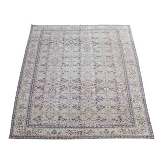 1940s Handmade Flower Design Floor Rug -6' 9'' X 9' 4'' For Sale