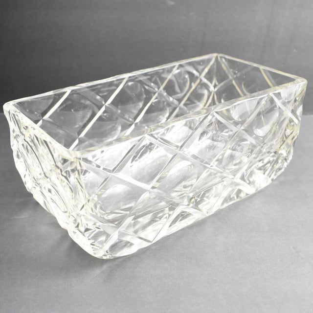 1930s Art Deco Etched Crystal Centerpiece Decorative Bowl, France 1930s For Sale - Image 5 of 10