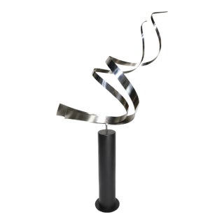 Large Curtis Jere Swirl Floor Sculpture For Sale