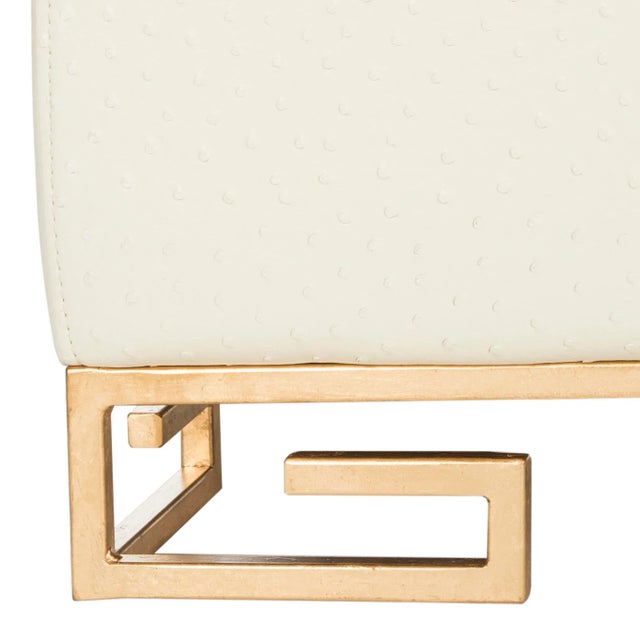 2020s Faux Ostrich Tray Ottoman & Coffee Table in Cream & Espresso For Sale - Image 5 of 8