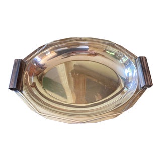 1930s Art Deco Sterling Silver Tray With Ebony Handles For Sale