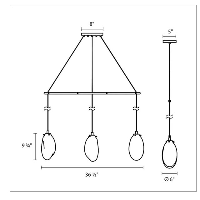 2010s Sonneman Liquid 3-Light Linear Suspension For Sale - Image 5 of 5