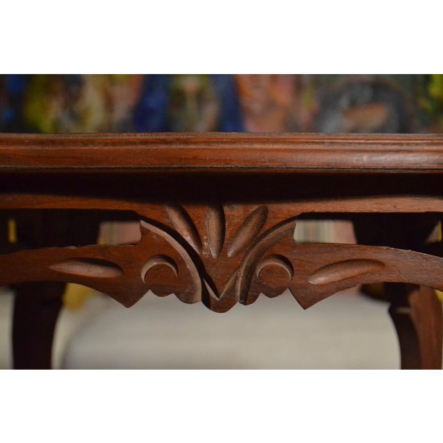 Antique French Provincial Side/End Table Louis XV Style Diamond Marquetry Walnut For Sale - Image 10 of 13