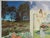Folkey Wimsey and Romantic contemporary handmade paper collage is made using found vintage ephemeria. Signed L. Erhard....