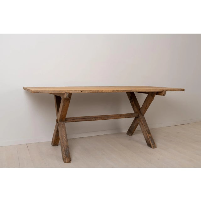 Wood Large 18th Century Swedish Pine Table For Sale - Image 7 of 16