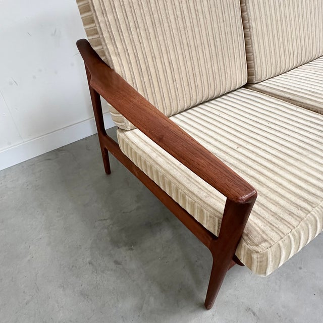 Vintage Scandinavian Sofa in Teak and Fabric, 1960s For Sale - Image 4 of 13