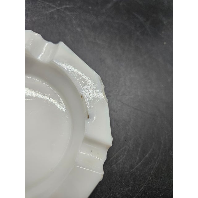 Mid-Century Modern Vintage - 4¼" Milk Glass Hobnail Ashtray, Octagon Shaped For Sale - Image 3 of 4
