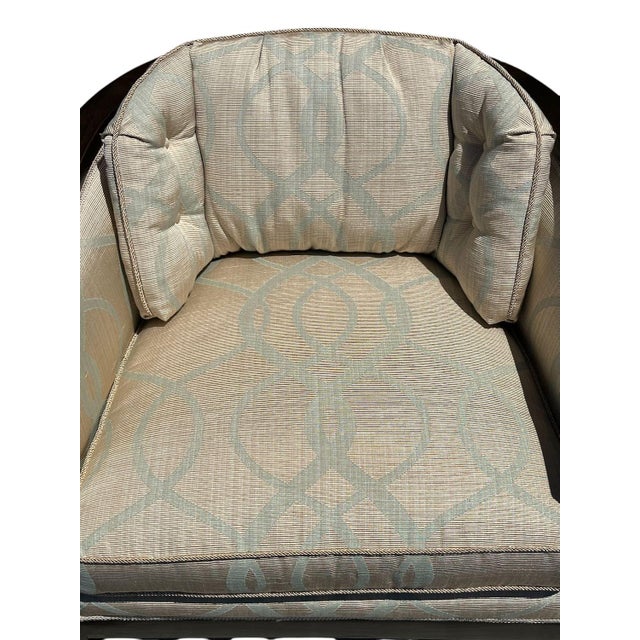Wood Late 20th Century Pair of Art Deco Style Tub Chairs With Loose Cushions For Sale - Image 7 of 17