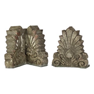 1960s Pair of Architectural Salvaged Ornamental Copper Building Exterior Drain Element For Sale