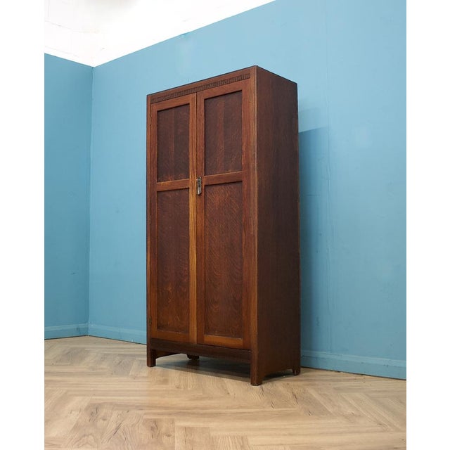 1930s Art Deco Oak Compact Wardrobe, 1930s For Sale - Image 5 of 12