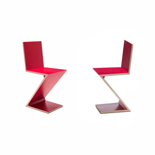 Zig Zag Chairs by Gerrit Thomas Rietveld for Cassina, Set of 2 For Sale - Image 6 of 16