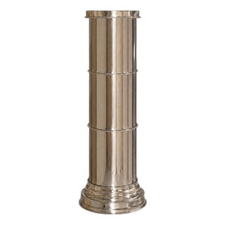 Rl 10 Cylindrical Pedestal in Polished Aluminum by Caspal For Sale