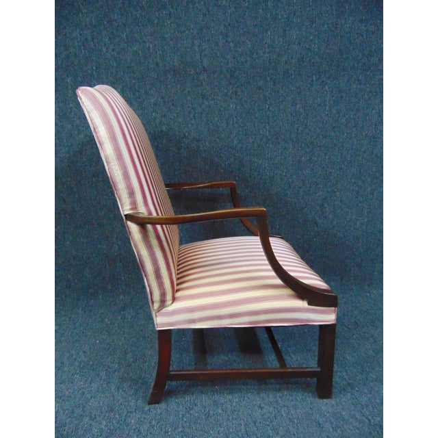 Mid 20th Century Mahogany Chippendale Style Upholstered Lolling Chair For Sale - Image 5 of 7