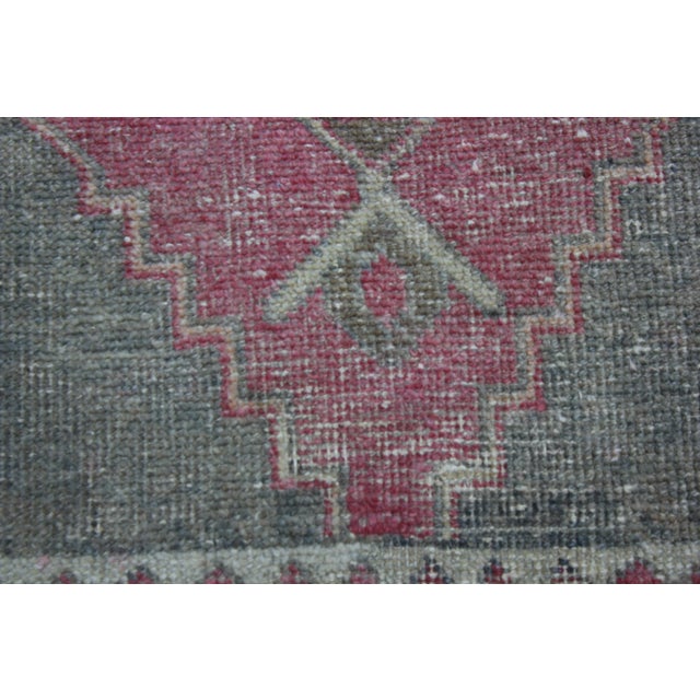Sand 1970s Turkish Red Medallion Doormat Rug For Sale - Image 8 of 13