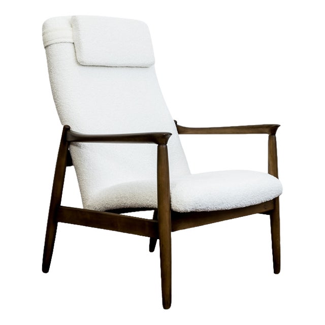 Mid-Century Modern High Back Lounge Chair by Edmund Homa, Poland, 1960s For Sale