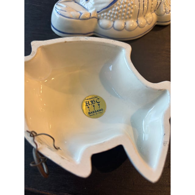 1960s Vintage Italian Bassano Ceramic Sea Plaques Set of 3 For Sale - Image 5 of 9