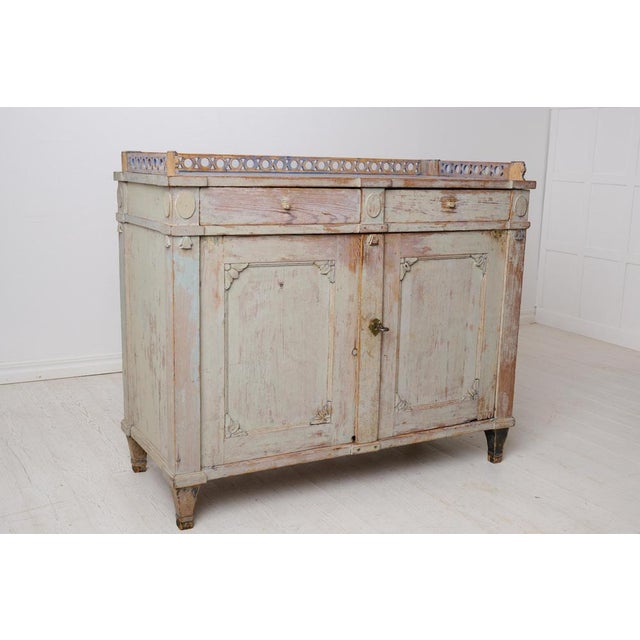 Swedish Gustavian Sideboard with Hand-Carved Decorations For Sale - Image 13 of 17