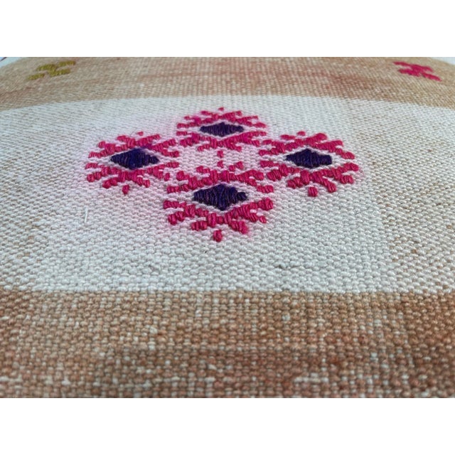 Turkish Kilim Rug Cushion Cover for Meditation Bench For Sale - Image 6 of 11