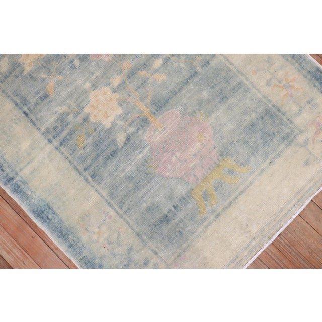 Early 20th Century Powder Blue Chinese Rug - 3'2" x 4'9" For Sale - Image 11 of 18