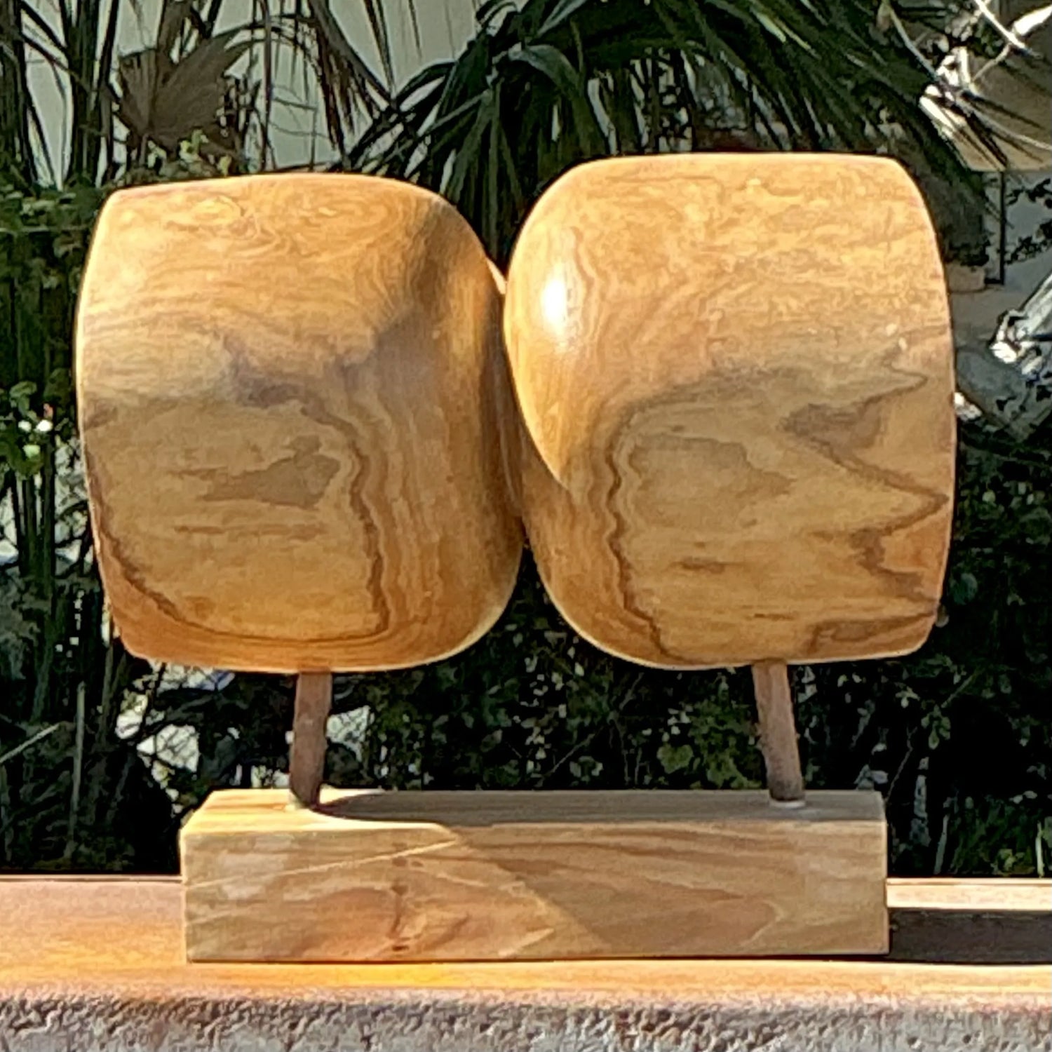 Vintage Boho Carved Z Wood Abstract Sculpture — additional photo 1