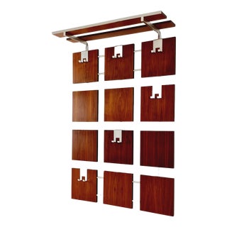 Mid-Century Modern German Teak Wall Coat Rack, 1960s For Sale