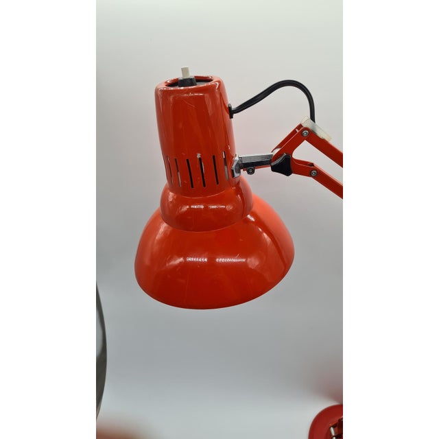 TYP W3 Spezial Desk Lamp in Red Metal, 1970s For Sale - Image 6 of 14