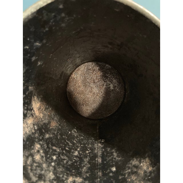 Mid 20th Century Vintage Metal Umbrella Stand With Painted Eagle and American Flag For Sale - Image 5 of 7