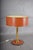 Mid-Century Leather and Brass Table Lamp with Drum Shade, 1950s For Sale - Image 6 of 12