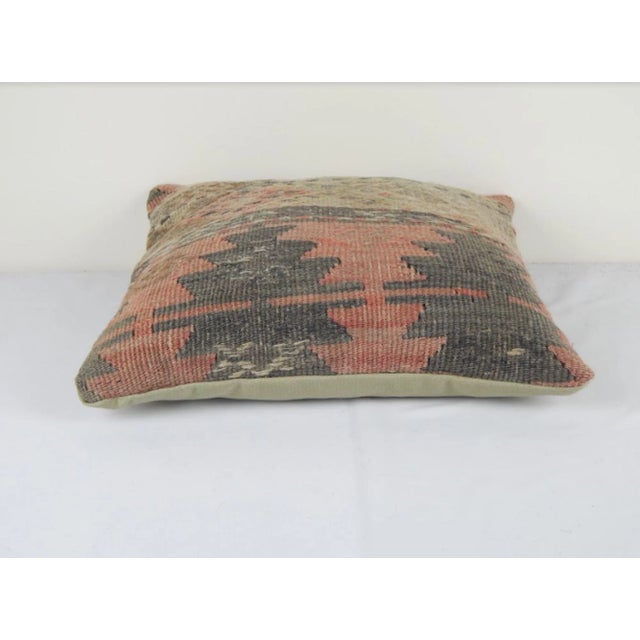 Geometric Vintage Turkish Kilim Pillow Cover 16'' X 16'' For Sale - Image 4 of 6