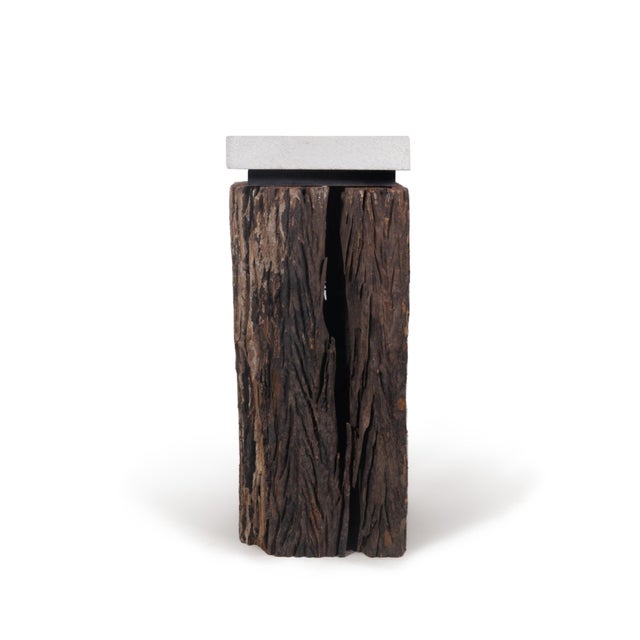 Late 20th Century Tall Dutch Canal Post in Weathered Iron Wood For Sale In Dallas - Image 6 of 6