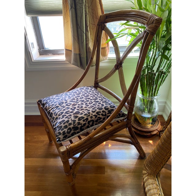 Vintage Boho Bohemian Rattan Accent Chair For Sale - Image 4 of 6
