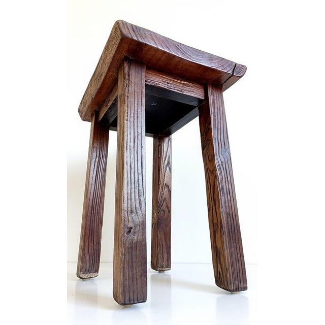 Spanish Colonial Rustic Oak Stool For Sale - Image 17 of 18