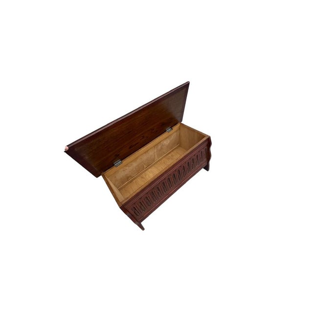 Gothic Carved Wood Blanket Chest, 1940s For Sale - Image 6 of 9