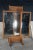 Late 19th Century Antique Mission Oak & Iron Trifold Cheval Tailors Haberdashers Dressing Mirror For Sale - Image 5 of 11