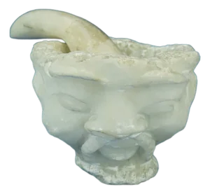 Anthropomorphic Marble Mortar with a Face by Ernesto Canto Da Maya, 1800s