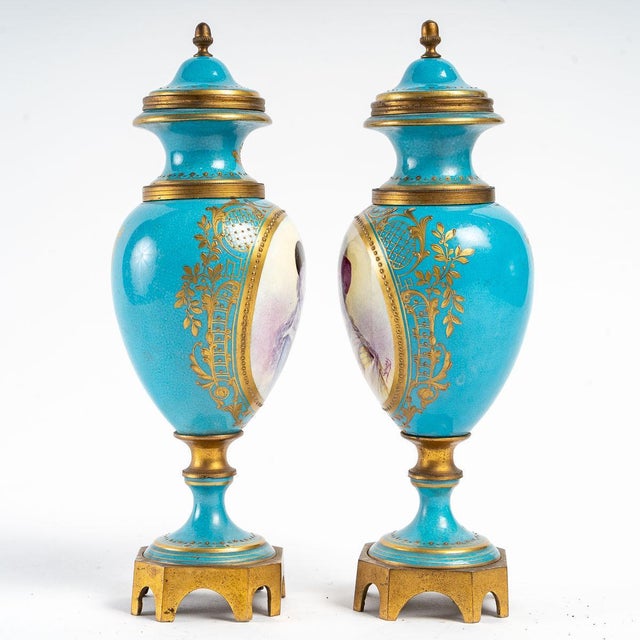 Small Vases in Sevres Porcelain, Set of 2 For Sale - Image 3 of 11