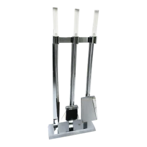 Metal Chrome and Lucite Fireplace Tool Set