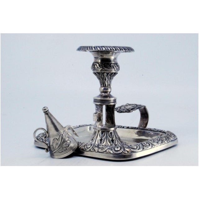 Chiseled Silver Paddle with Flame Arrester and Base Reliefs For Sale - Image 6 of 9