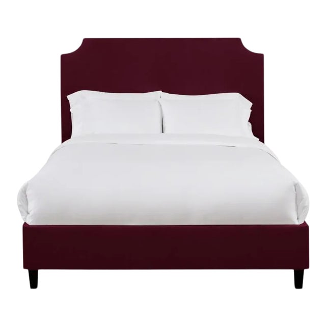 Reagan Full/Double Bedframe, Wine Velvet For Sale
