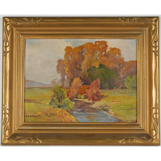 Early 20th Century Dana Bartlett Impressionist Oil on Board Painting Landscape Plein Air Vintage Eucalyptus School For Sale In Los Angeles - Image 6 of 12