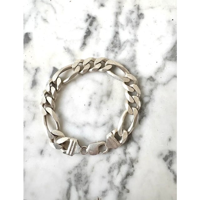 Contemporary Vintage Italian Sterling Silver Link Bracelet - Stamped 925 For Sale - Image 3 of 8